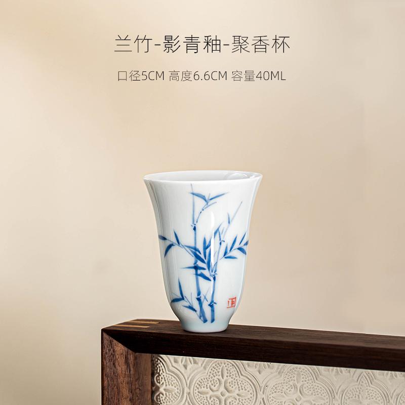 1pcs 50ml Ceramic Fragrance Cup Home Hand-painted Tea Cup Personal Tea Set Chinese Underglaze Colored Cups