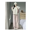 Autumn and winter new lazy style casual pants women's drape straight thin lamb wool thousand bird grid wide leg pants