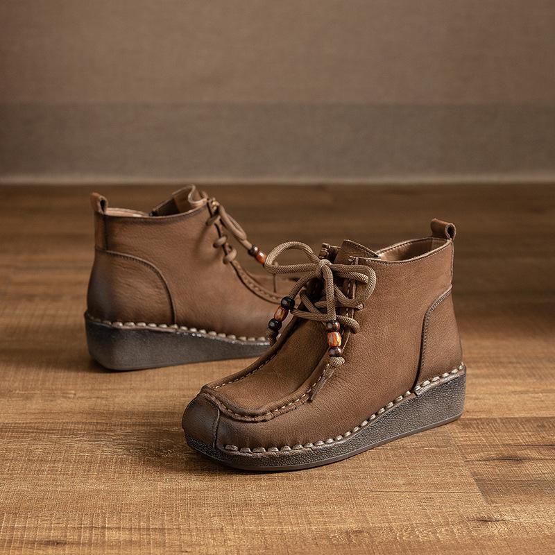 

Vintage Women s Shoes - Round Toe, Niche, Simple, Versatile, Fashionable and Comfortable Boots 40 хакі