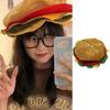 Unique Headgear Cartoon Unique Cheeseburgers Shaped Headgear Fast Food Hamburger Caps Photo Prop for Carnivals Cosplay