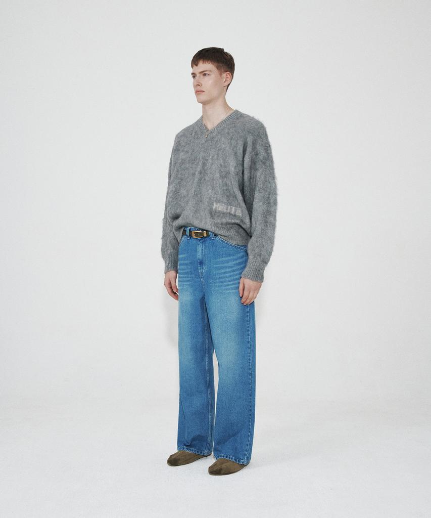 Hoite Het Mohair V Neck Knit (Charcoal)
