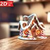 2D God Jul Pepparkakshus. Perfekt skrivbordsdekoration för hem & kontor. Idealisk festlig gåva.
