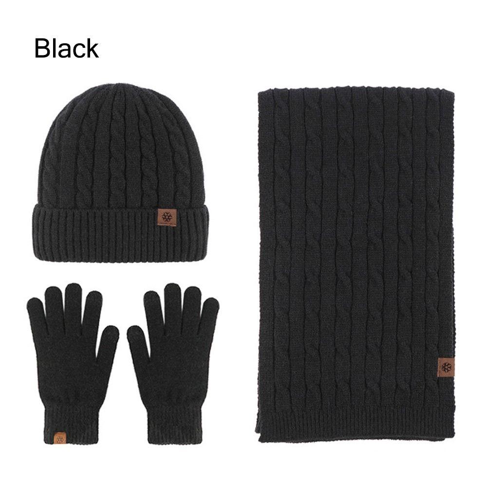 Warm Winter Hat Soft Long Knit Scarf Fashion Beanie Hat Scarf Gloves Set  for Women & Men