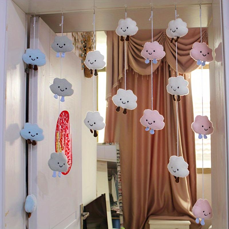 1set Felt Hearts Hanging Decorations Artistic Decor Cute Heart Curtains For Room Partition Girl's Heart Dreamy Cloud Aesthetic Design Home