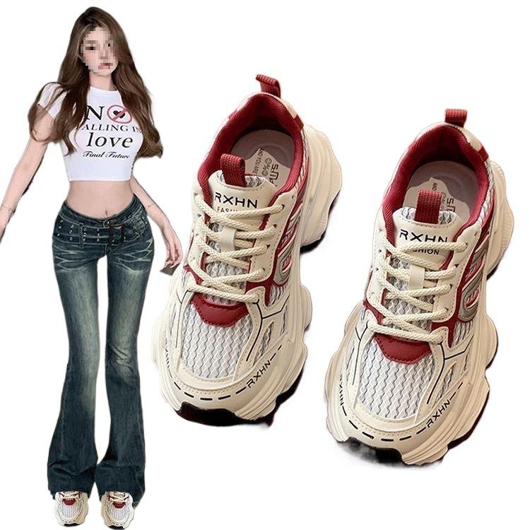 Daddy Shoes Girl 2025 New Autumn and Winter Fleece Two Cotton Shoes Versatile Thick-soled Height-increasing Casual Sneakers