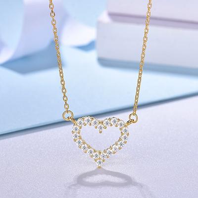 Love Heart Necklace for Women's Clavicle Chain Japanese and Korean Simple Personality Peach Heart Pendant Neck Chain
