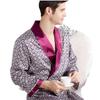 Men's Plus Size Lightweight Long-Sleeve Silk Pajama Robe