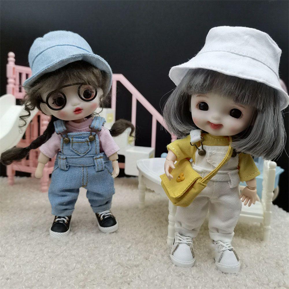 Fashion Gift Toys For 1/12Bjd Doll Clothes Fashion Overalls Denim Pants Obitsu11 Doll Accessories
