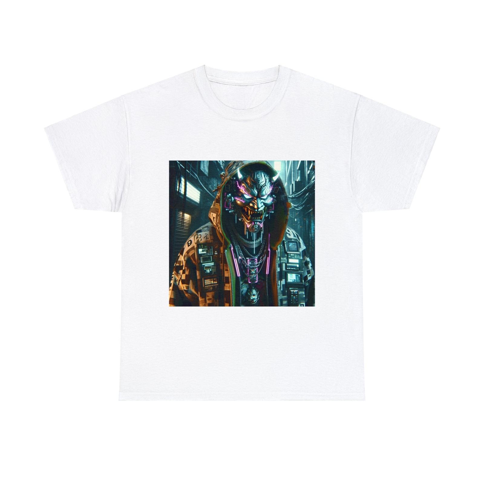 Streetwear Designer Unisex T-Shirt Cyber Samurai Neon Graphic S