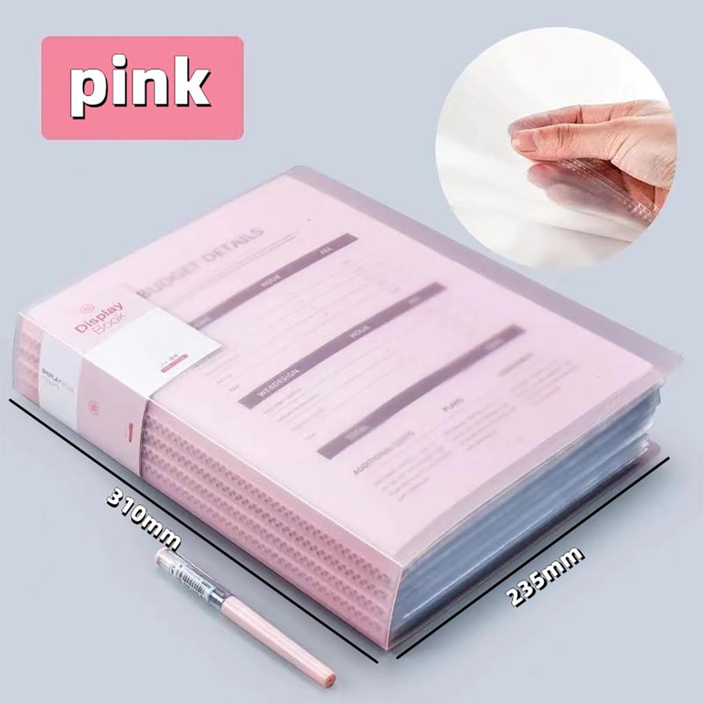 A4 60 Page Data Book Insert Folder Transparent Inner Page Data Storage Book Premium Durable Quality Useful Practical
