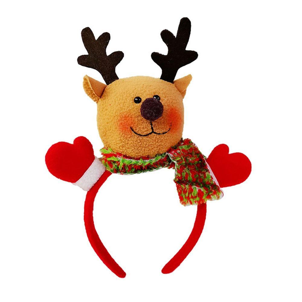 

Santa Reindeer Elk Christmas Decoration Female Plush Hair Hoop Christmas Headband Antlers Headband