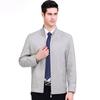 Middle-aged Men's Thin Jacket Spring and Autumn New Stand-up Collar Mulberry Silk Men's Tops Business Casual Dad Jacket