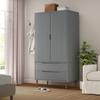 Day and Night - Day and Night Wardrobe MOLD Solid Gray Pine Wood 90x55x175 Cm