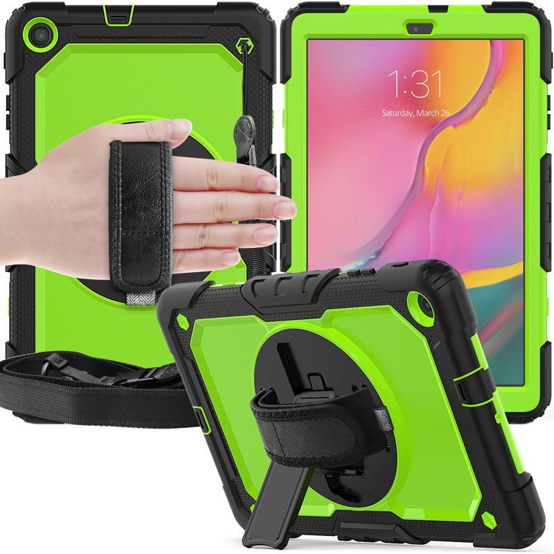 Silicone PC Hybrid Case With Rotating Stand Galaxy Tab A 8.0 T295 T290 Shockproof Anti-Slip Cover In Multiple Color