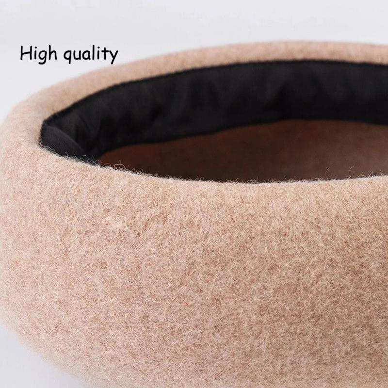 Wool Felt Blocked Beret Autumn Winter Elegance Women Kids Child Bread Pumpkin Beret Hat Men Ladies Leisure Painter Hat Fashion