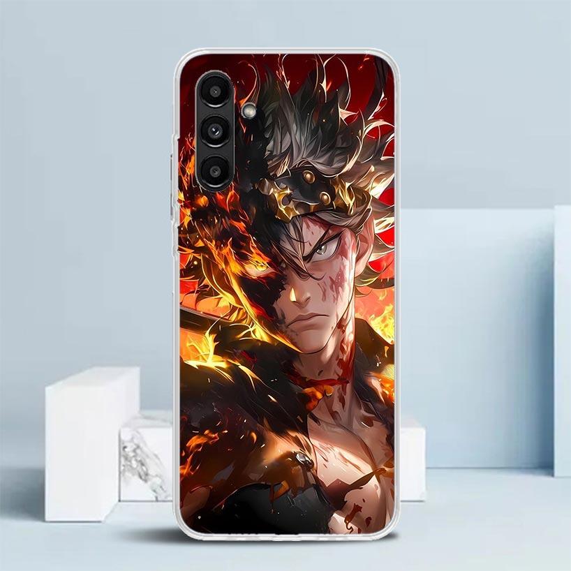 Black C-Clovers Anime Phone Case For Samsung Galaxy A17 A37 A57 A16 A15 A14 A13 A56 A55 A54 A53 A36 A35 A34 A33 A26 A25 A24 A23