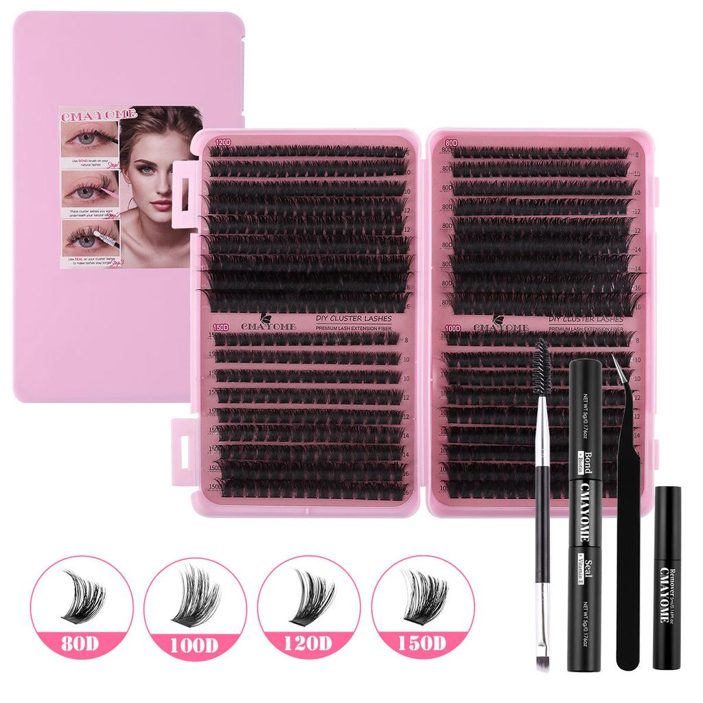 False Eyelash Extension Set 8-16Mm Length 80D + 100D + 120D + 150D Multiple Hairs