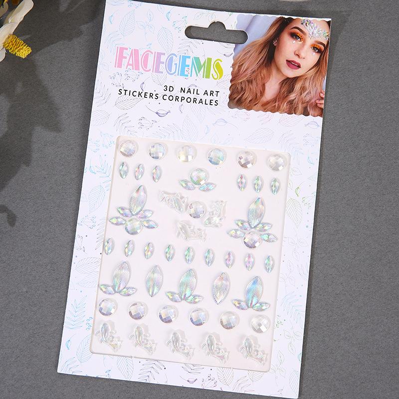 Stage makeup facial diamond stickers water drops teardrop facial diamond stickers girl stage diamond stickers