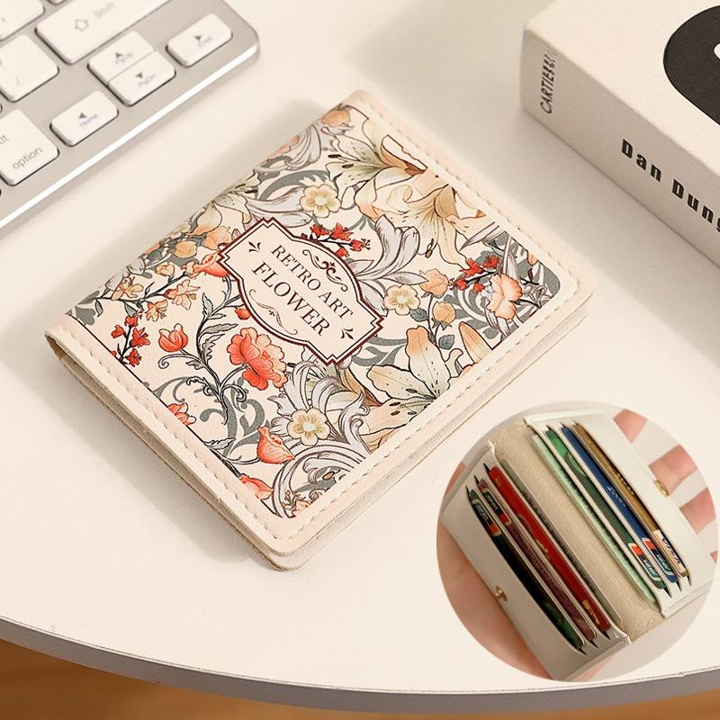 Flower Card Bag Female Niche Advanced Sense Anti-degaussing Card Sleeve Multi-card Cute Small Large Capacity Coin Wallet New