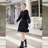 Bailuyu Rhinestone Hooded Sweatshirt Dress