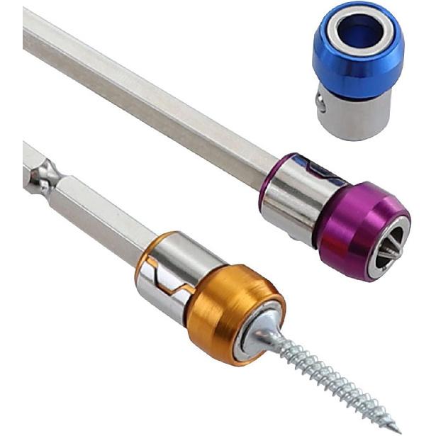 Screwdriver Meonsopoli Head Magnetic Ring for Drill, 6 Pieces Magnetic Screw Ring, Universal Magnetizer for Drill, 1/4"/6.35mm Universal Magnetic Bit