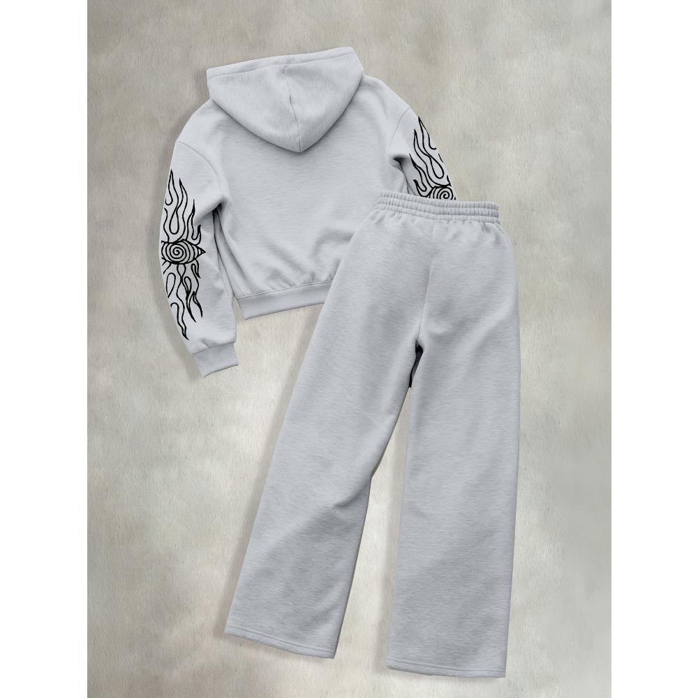 Conjunto Casual Clássico Cool Estilo de Rua, Moletom Casual Juvenil, Conjunto de Roupa Esportiva de Manga Longa para Primavera e Outono, Conjunto Masculino para Exterior Moderno