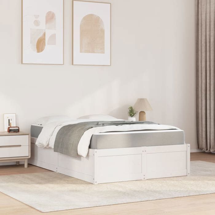 Maison Exclusive - Lit avec matelas blanc 140x190 cm bois massif de pin