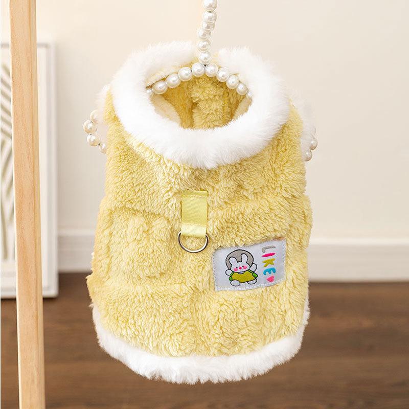 

Pet clothing, warm in autumn and winter, comfortable cotton lint vest, kittens, puppies, and winter can lead puppies, dogs, and cats. Clothes M (recommended weight 5-4kg)