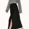 Broadcast Women's Black Slit A-Line Midi Skirt