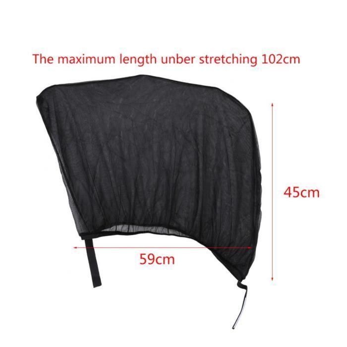 Pare-soleil voiture - DQ FRANCE - 2pcs - Anti-UV - Tissu maille polyester - Noir