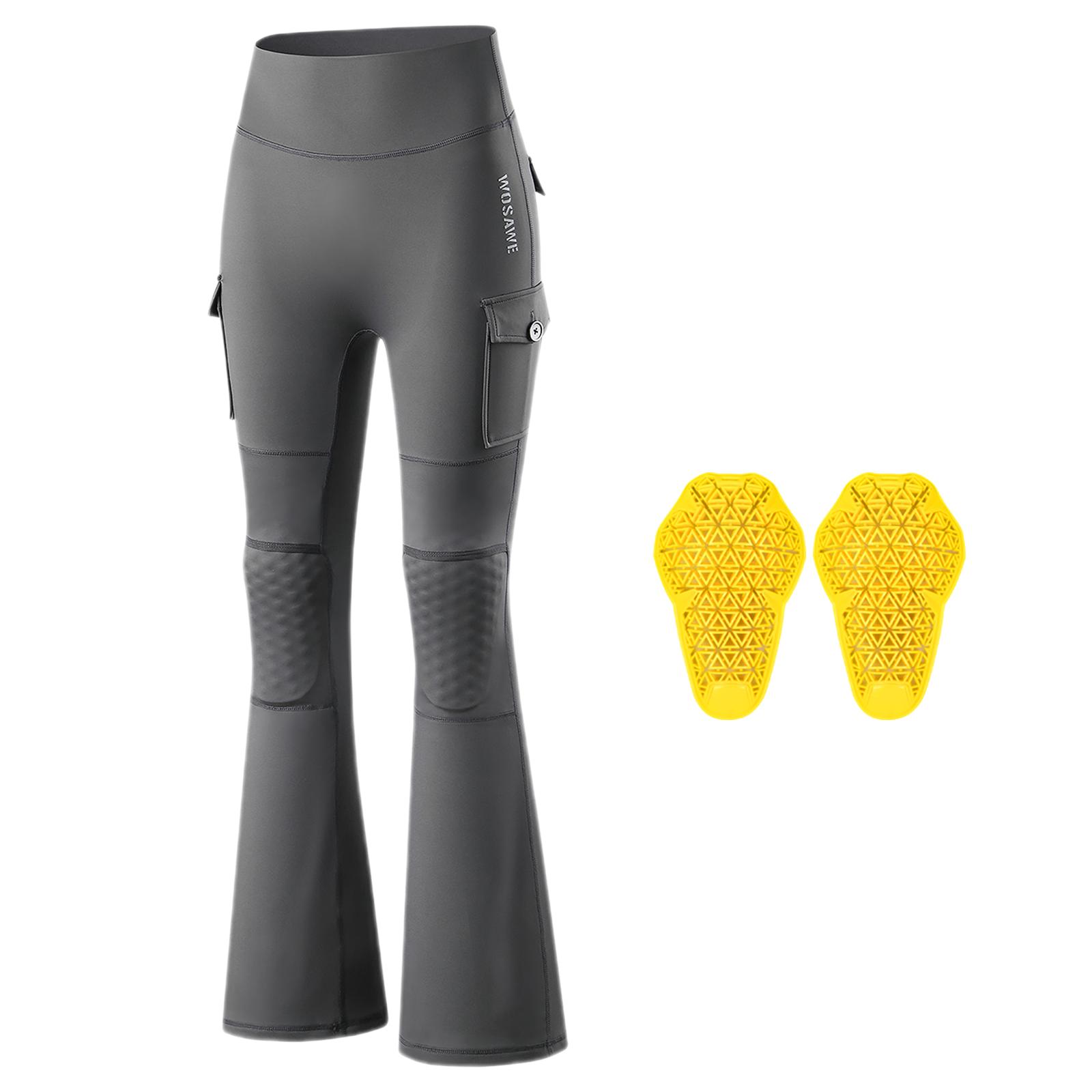 

Женские мотоциклетные брюки WOSAWE с CE-сертификацией, с высокой посадкой, облегающего силуэта, спортивные расклешенные леггинсы для езды XL серый