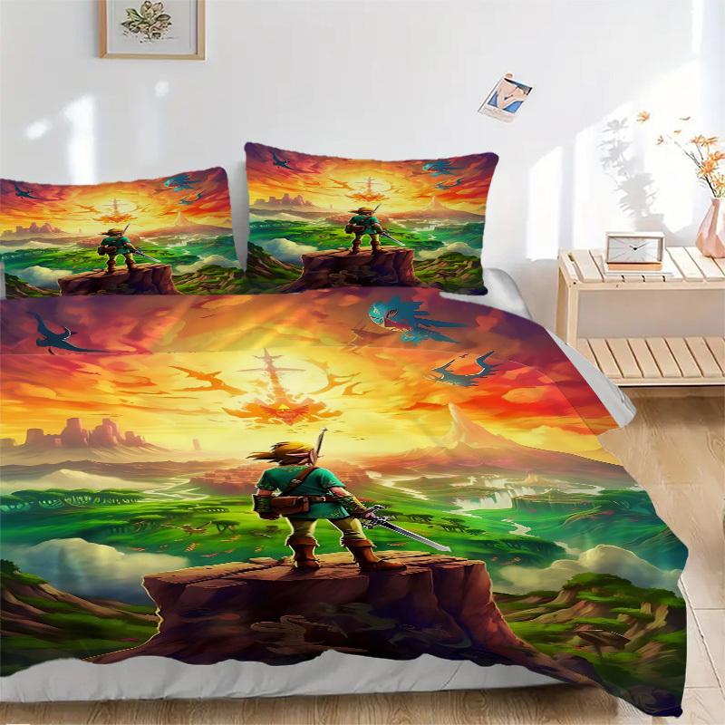 3pcs Legend of Zelda Cover Set, 1 Cover + 2 Pillowcases (No Insert), Bedding for All Seasons, Bedding,Bedroom Decor yy250922083 135x200cm