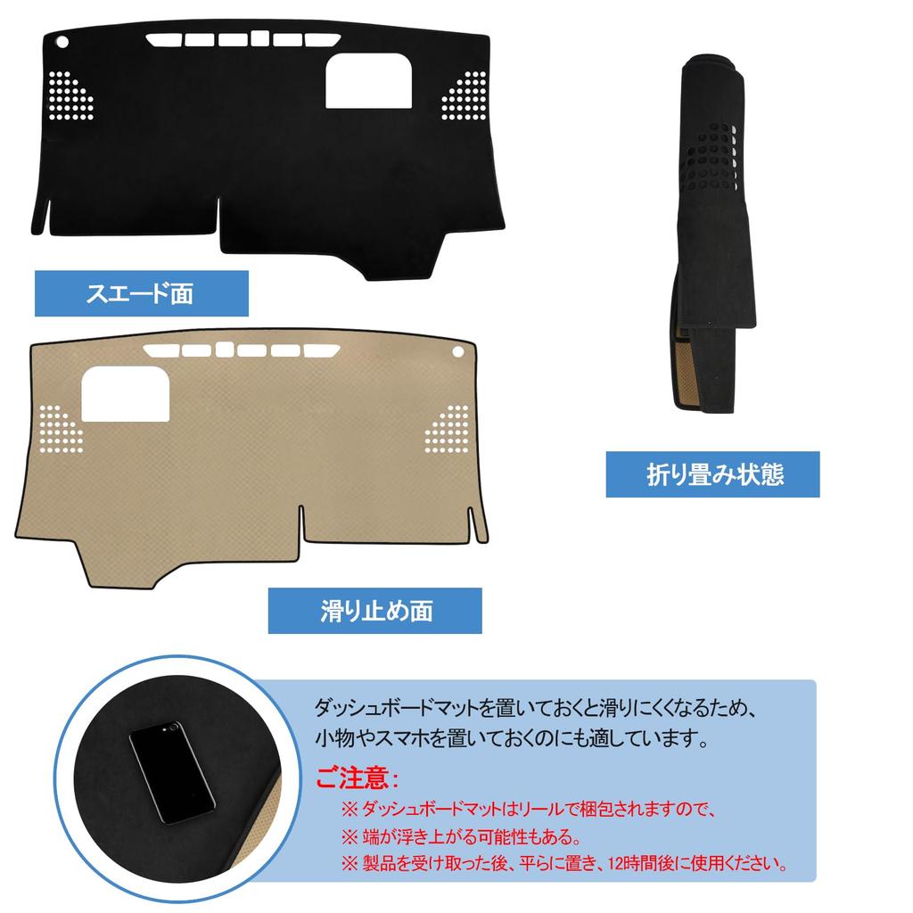 POWER PANDA Dashboard Mat for New 2022 Suede Dashboard Protective Interior Sun Black Voxy/Noah (90 Series) ZWR9#W/MZRA9# (January onwards) - Material,