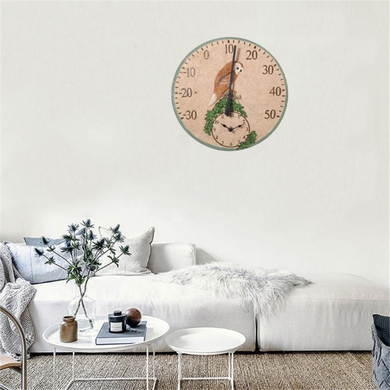 Wetterfeste Wanduhren Hängende digitale Wetterthermometer für Garten Küche Außen Innen Uhr und Thermometer