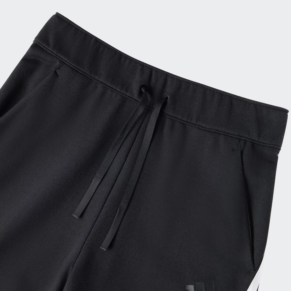 Adidas French Terry Rose Joggers Loose Striped Drawstring Mid-Rise Knitted Sports Pants Women Bottoms Black KC4002