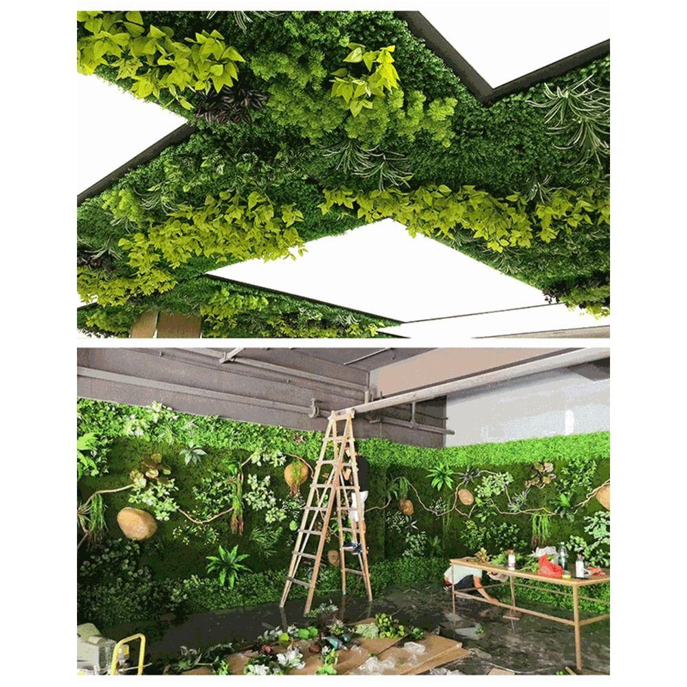 25*25cm Simulation Turf Sheet Green Fake Green Grass Mat Garden Grass Wall Home Decoration