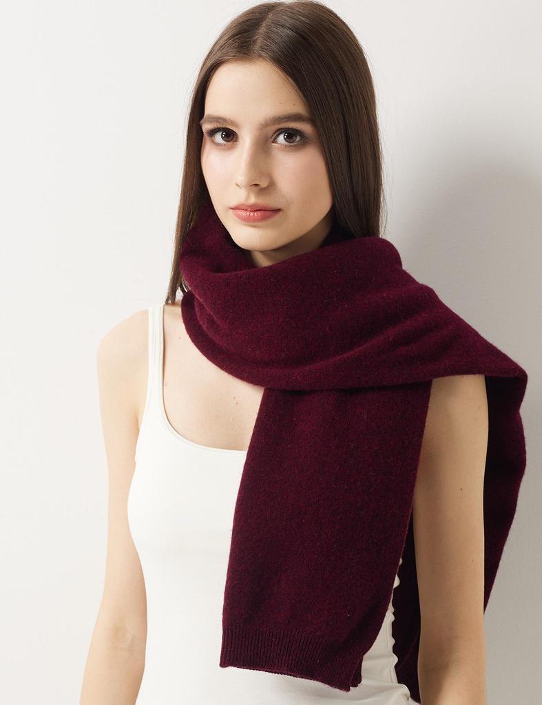 Women's Cozy Wool Shawl - Solid Color Knit for Autumn & Winter