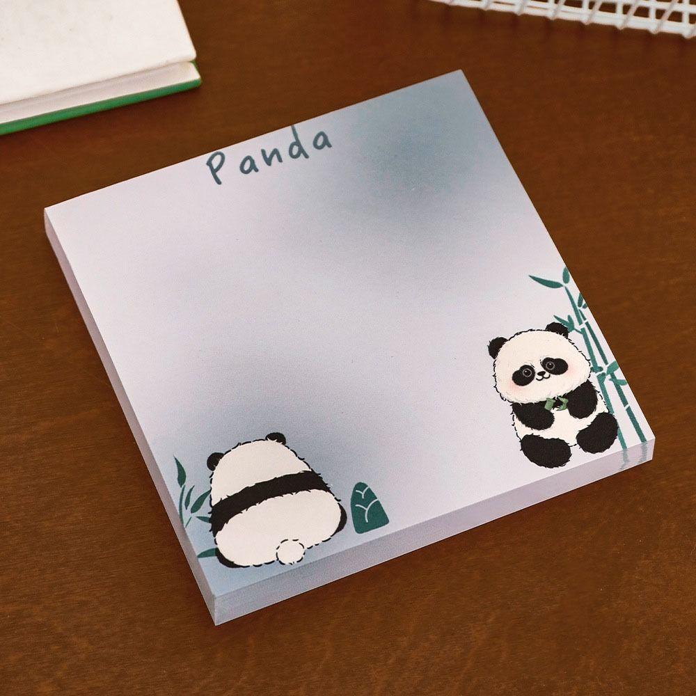 10 pcs Self-adhesive Panda Notepads Smooth Writing Memo Pad Cartoon Sticky Notes Message