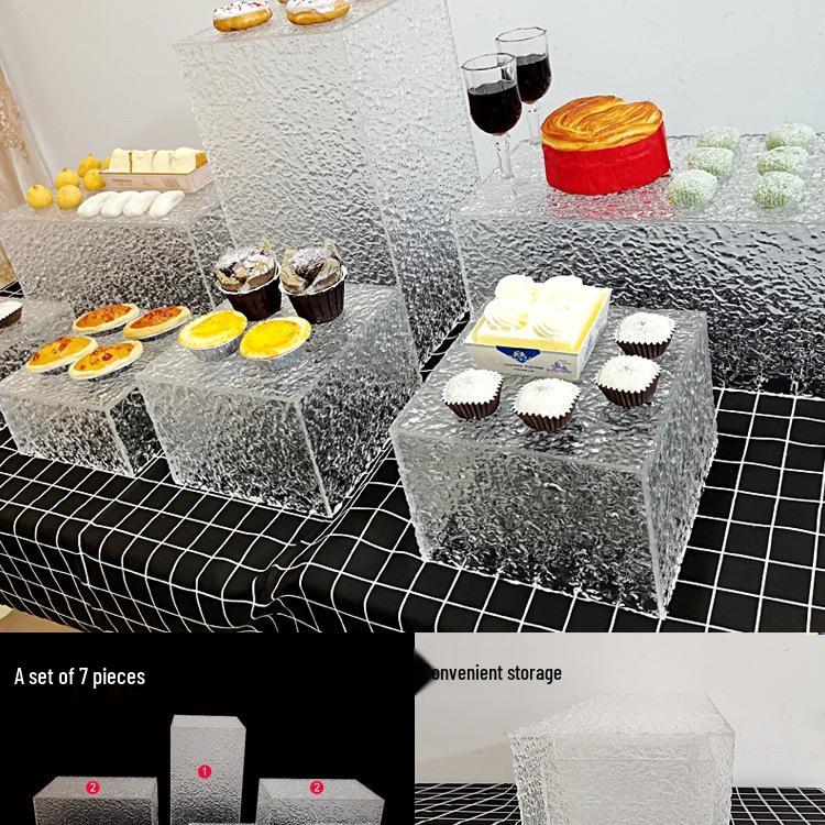 Acrylic Ripple Dessert Display Stand for Weddings and Buffets