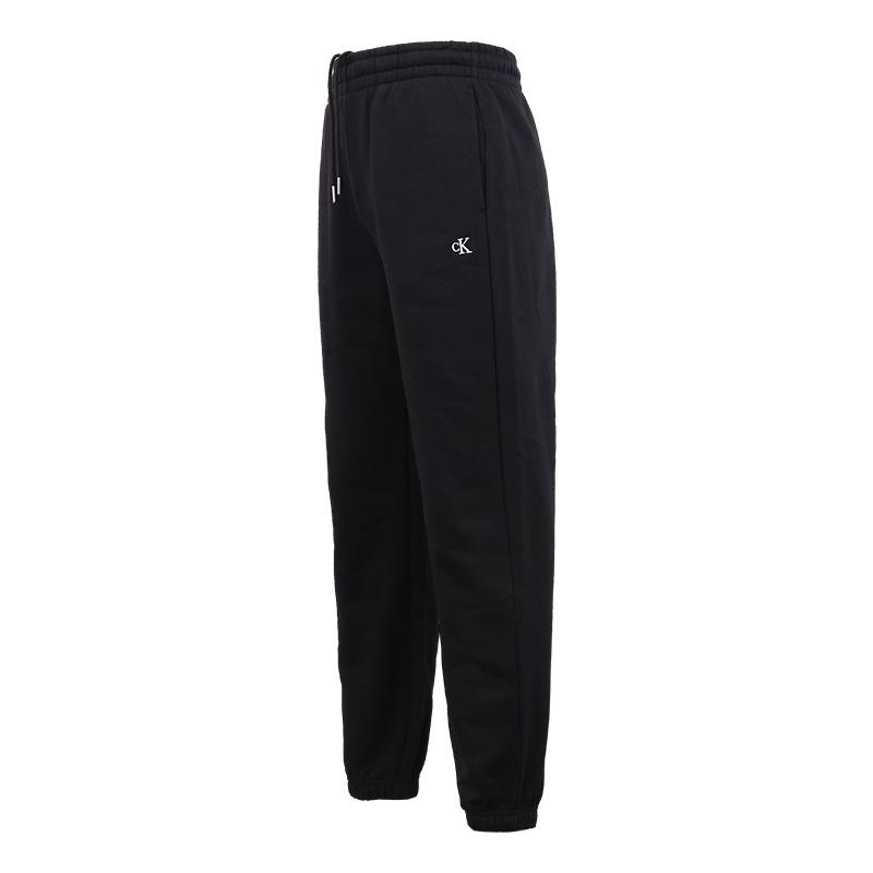 Calvin Klein Fleece Letter Embroidery Drawstring Cuffed Casual Pants Men bottoms Black 40QM432