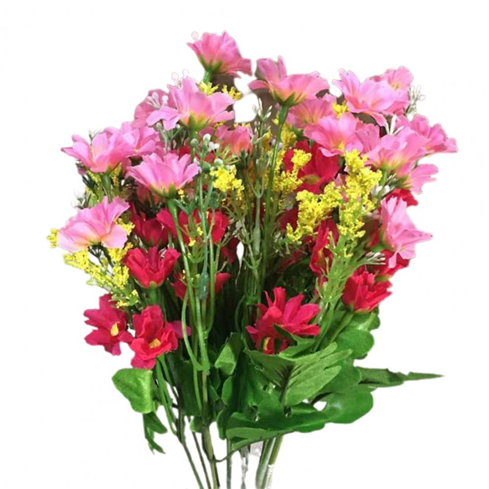 34.5cm Artificial Flowers 28 Heads Table Centerpiece Vibrant One Bouquet 7 Branch Silk Artificial Decorative Flower For Wedding