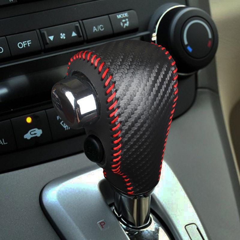 Kompatibel mit 07-26 Honda CRV/Civic Echtleder Schalthebelknaufabdeckung für Automatikgetriebe.