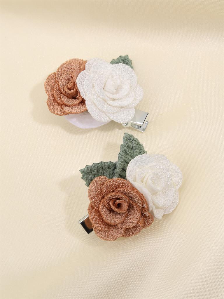 Artificial Flower Hair Clips for Girls Solid Small Flower Hairpins Sweet Barrettes Children Decorate Headwear Hair Accessories