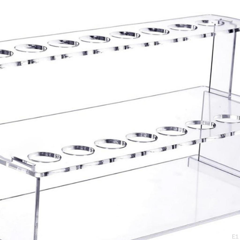 2 Tier Clear Acrylic Wine Bottle Cork Storage Holder Rack for Club Retail Store Countertop