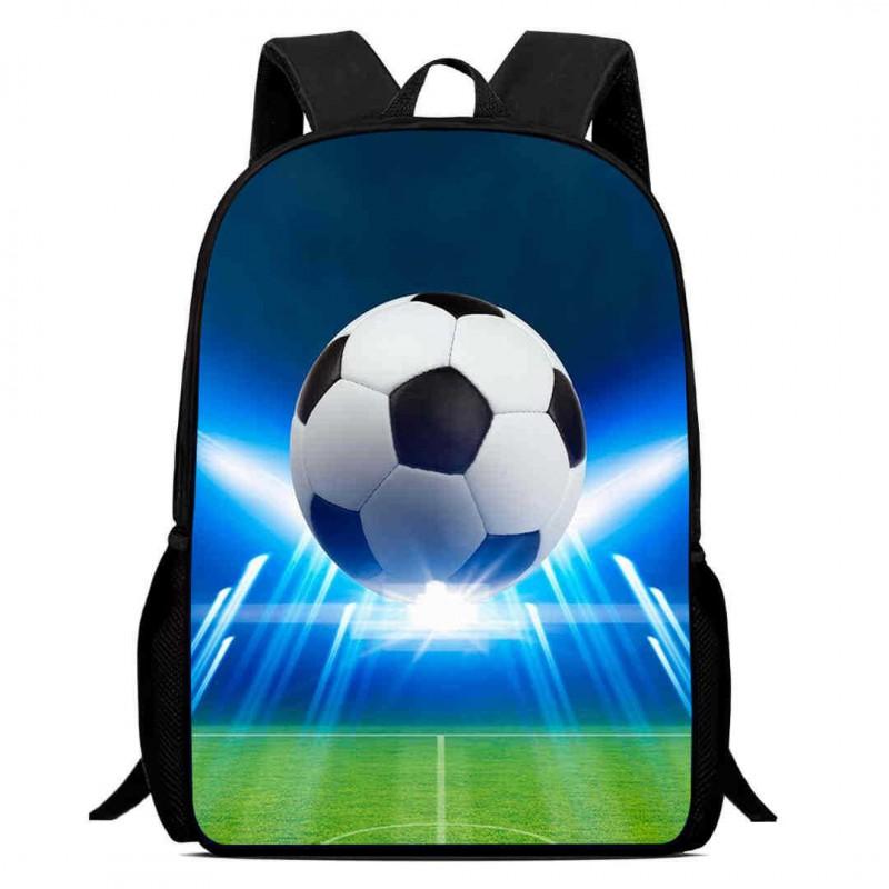 Kids Soccer Backpack Elementary School Students Large Capacity Lightweight Anti-Shock Ergonomic Design With Cartoon Print