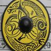 Viking Round Shield Dragon Face Medieval Warrior Wooden 60.96 Cm Handcrafted Shield
