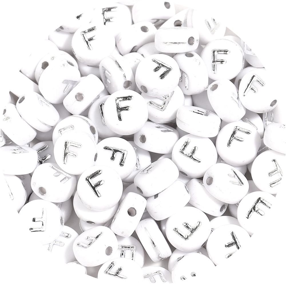 

100pcs/lot 7mm Acrylic Letter Beads Flat Round Alphabet Loose Spacer Beads For DIY Jewelry Making Necklace Bracelets Accessories