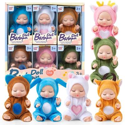 4 Zoll Babypuppen 6-teiliges Set Realistische Babypuppen Spielzeug mit süßer handgefertigter Puppenkleidung Für Kinder ab 3 Jahren