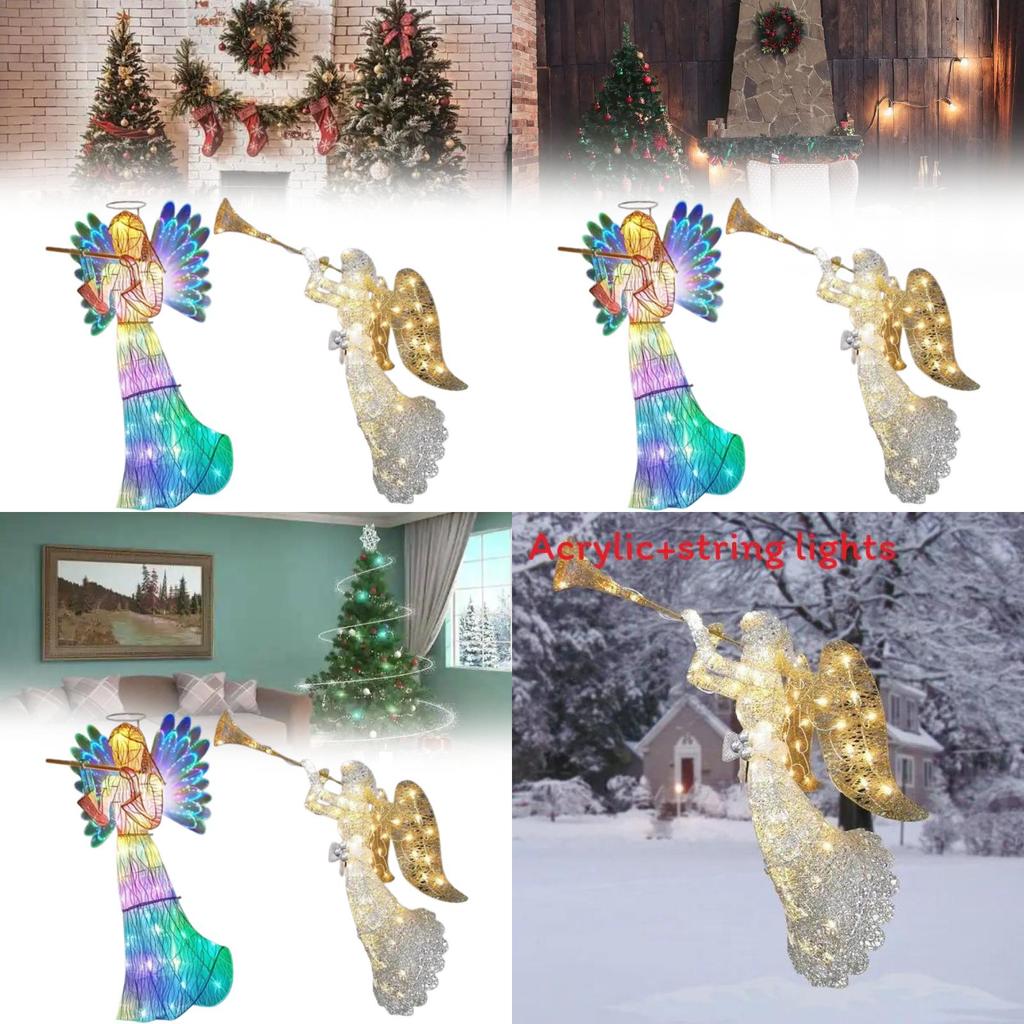 Angel Tree Topper Acrylic Christmas Decor With Lighted Star For Festive Homes