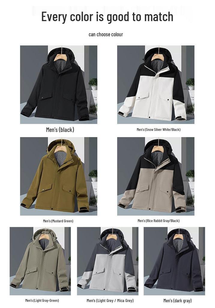Unisex Windproof Waterproof Cotton Down Jacket with Velvet Lining – Thickened for Warmth and Cold Protection